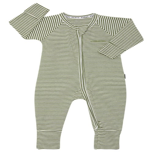 BONDS - Long sleeve onesie - Newbies Wide Needle Rib Zippy - Rib Khaki - 000.